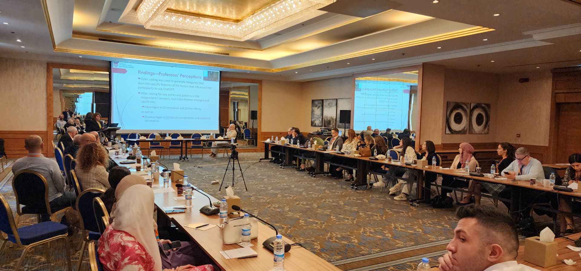 Wide view of a research presentation