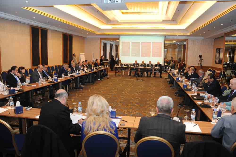 Wide view of a conference session